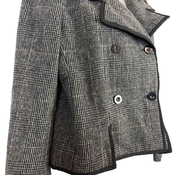 ATHENA MARIE Gray Academia Double Breast Plaid Wool Blend Jacket Suit Preppy M - Picture 7 of 14